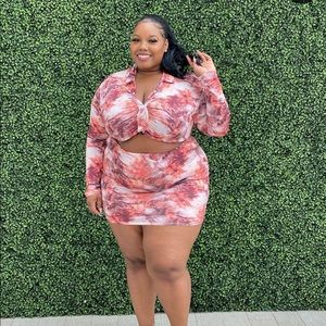 PLT cut out tye dye mini dress